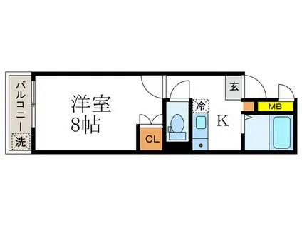 カーサヴェルデ(1K/1階)の間取り写真