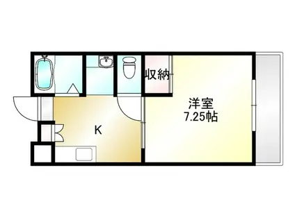 MNビル(1DK/3階)の間取り写真