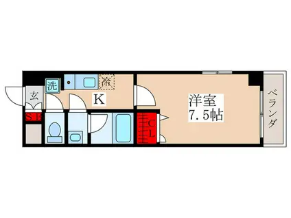 MELLOW HOUSE(1K/2階)の間取り写真