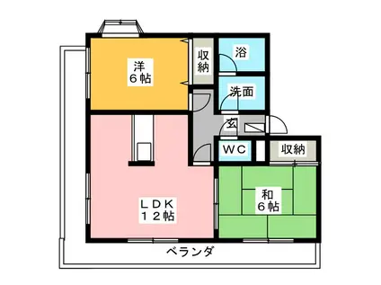 愛鷹マンション(2LDK/3階)の間取り写真