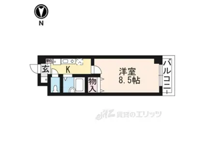 プリオールZEN弐番館(1K/2階)の間取り写真