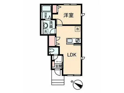 GRACA TERRACE(1LDK/1階)の間取り写真