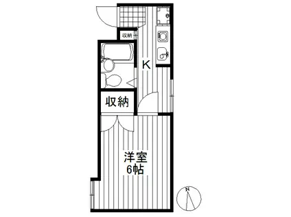 TOUEI若林(1K/1階)の間取り写真