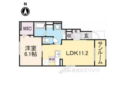 サンリット梶原Ⅲ(1LDK/1階)の間取り写真