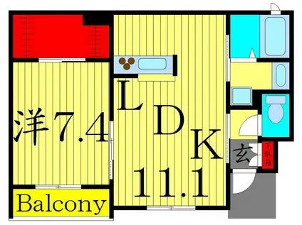 アネックス南花畑(1LDK/1階)の間取り写真