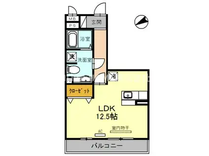 フェアリーシャンテ(ワンルーム/3階)の間取り写真