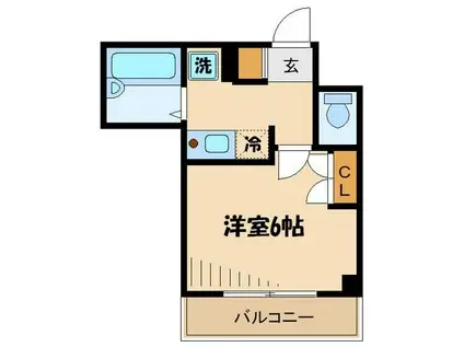 サンテミリオン芦花公園(1K/1階)の間取り写真