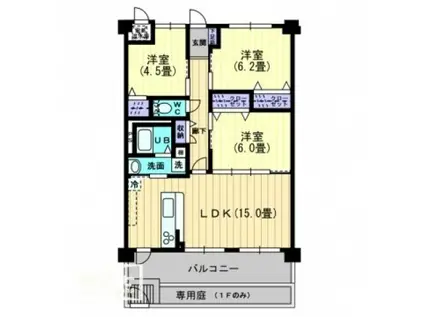 アルテミスガーデン(3LDK/2階)の間取り写真