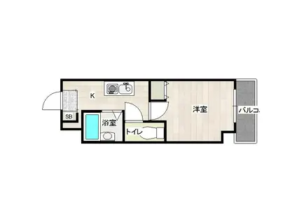 モアフィールド箱崎II(1K/11階)の間取り写真