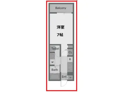 エンタック ヨツギ(1K/1階)の間取り写真