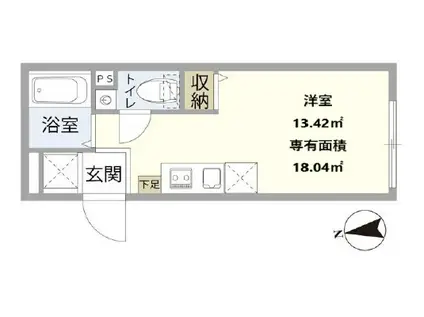 SLB西新井(ワンルーム/2階)の間取り写真