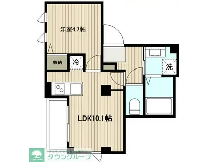 プレアデス(1LDK/1階)の間取り写真