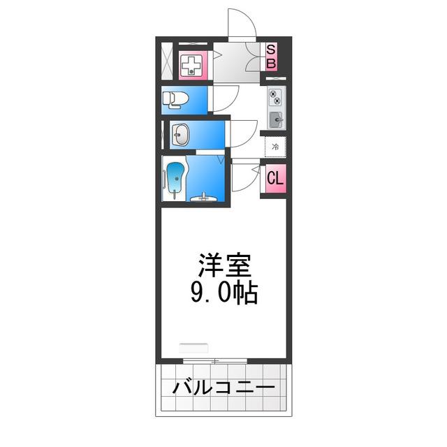 S-RESIDENCE堺ALTKLAS(ワンルーム/5階)の間取り写真