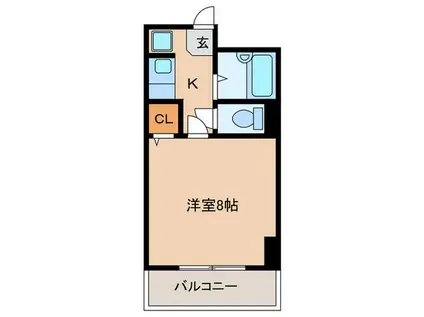 LANDCOMS片江(1K/2階)の間取り写真