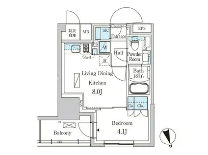 パークアクシス浦安(1LDK/7階)の間取り写真