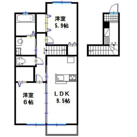 カーサフェリーチェ(2LDK/2階)の間取り写真