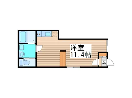 ポミエ富沢西(ワンルーム/1階)の間取り写真