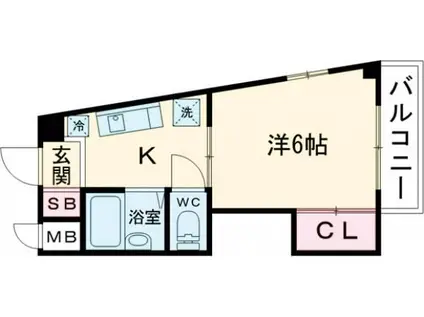 アネックス花(1K/5階)の間取り写真