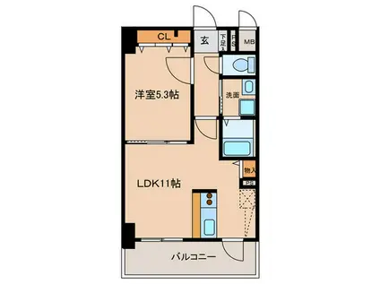 グランデ中村区役所(1LDK/2階)の間取り写真