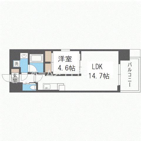レオングラン本町橋(1LDK/6階)の間取り写真