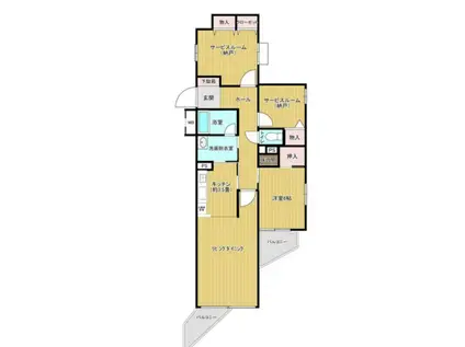 ビューパレー高崎歌川(1SLDK/2階)の間取り写真