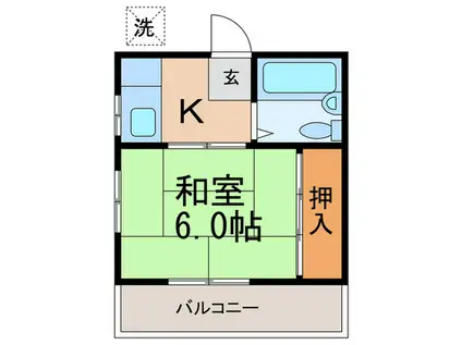 コーポシバタ(1K/3階)の間取り写真