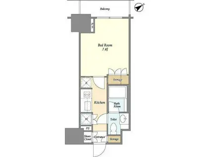 ラティエラ板橋(1K/9階)の間取り写真