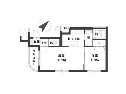 オルム ド グランメール琴似(1LDK/3階)の間取り写真