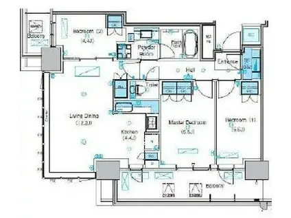 パークアクシス豊洲キャナル(3LDK/18階)の間取り写真