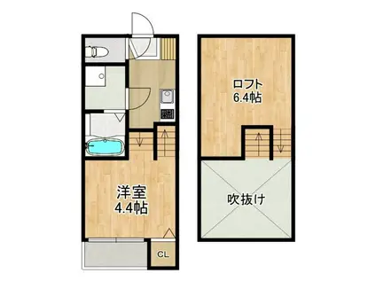 MODERN PALAZZO 小船越 SUNNY HILL(1SK/1階)の間取り写真