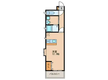 吉塚 I ビル(ワンルーム/3階)の間取り写真