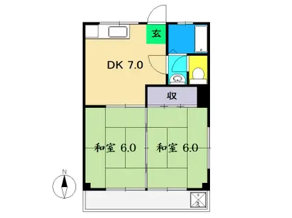 第3コーポ谷内(2DK/3階)の間取り写真