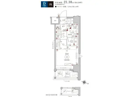 LEA GRANDE横濱戸部(1K/10階)の間取り写真