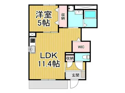 西宮市甲子園町アパート工事(1LDK/1階)の間取り写真