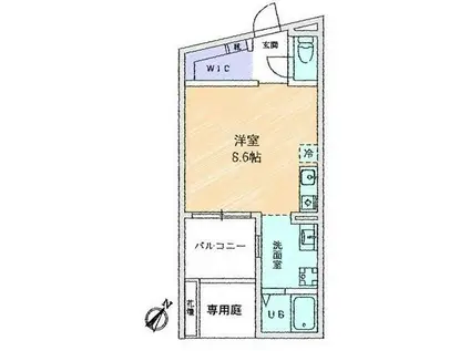 SCENE小田急相模原イーストシーンプラスオダキュウサガミハライー(ワンルーム/1階)の間取り写真