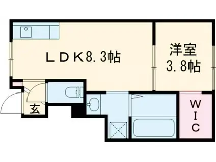 広畑区西蒲田アパート2(1LDK/1階)の間取り写真