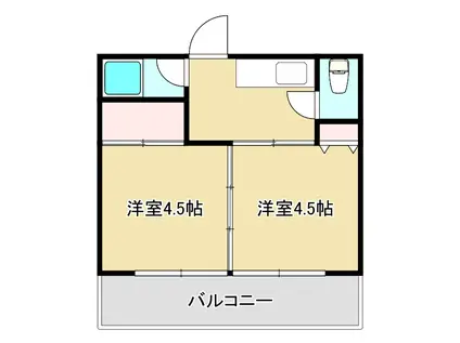 パールハイツ(2K/2階)の間取り写真