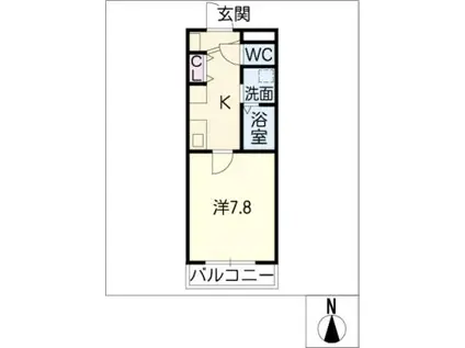 AVENIR・M(1K/2階)の間取り写真