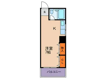 ルミエール天満(1K/4階)の間取り写真