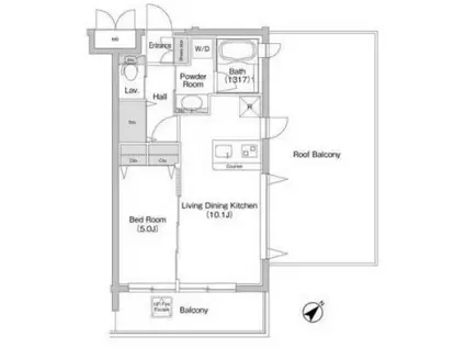 コンフォリア 用賀(1LDK/4階)の間取り写真