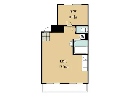 グリーンヴェール国見(1LDK/4階)の間取り写真