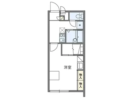 ソレイユ宇茂佐の森(1K/1階)の間取り写真