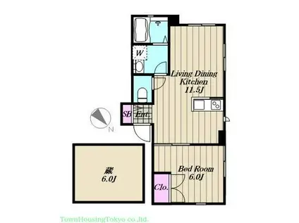 フォレスティ若林(1LDK/1階)の間取り写真