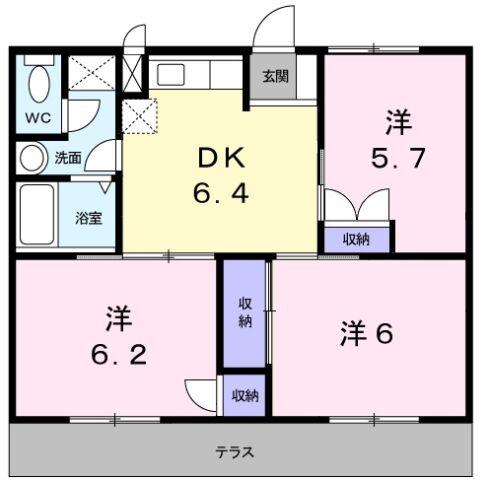 マツモトGマンションA(3DK/1階)の間取り写真