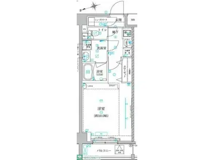 ベルシード氷川台508(1K/5階)の間取り写真