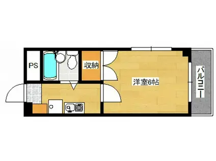 パステルクボ15(1K/5階)の間取り写真