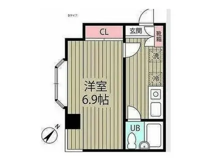 GMハウスII(1K/1階)の間取り写真