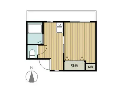 ディアコート舟木(1K/2階)の間取り写真