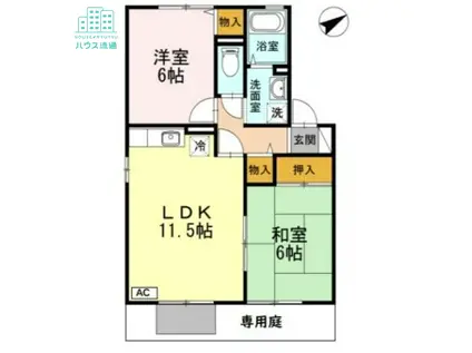 ロイヤルガーデン須田ノ木C(2LDK/1階)の間取り写真