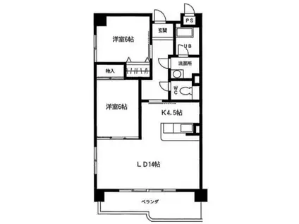 福東ジュネス11 A(2LDK/4階)の間取り写真